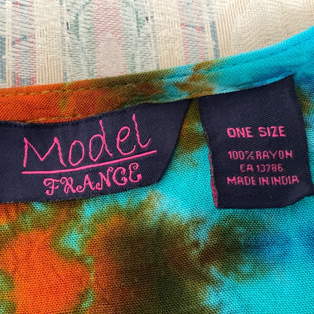 Blue Tie-Dye Sleeveless Midi Dress - Picture 3 of 3